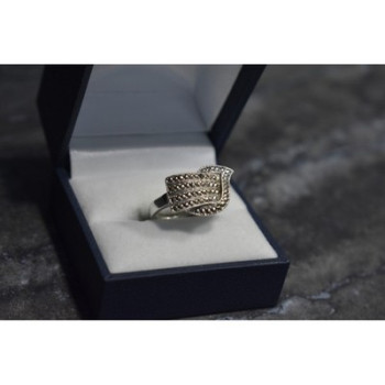 925 Sterling Silver Marcasites Ring Size 5.5
