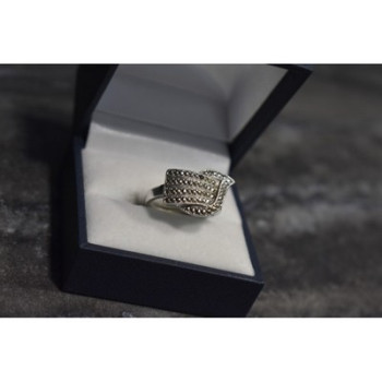 925 Sterling Silver Marcasites Ring Size 5.5