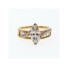 925 Sterling Silver Gold Plated CZ Ring Size 10.5