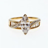 925 Sterling Silver Gold Plated CZ Ring Size 10.5