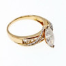 925 Sterling Silver Gold Plated CZ Ring Size 10.5