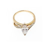 925 Sterling Silver Gold Plated CZ Ring Size 10.5