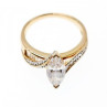 925 Sterling Silver Gold Plated CZ Ring Size 10.5