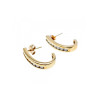 10K YELLOW GOLD WHITE SAPPHIRES CLASSIC STUD EARRINGS