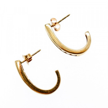 10K Yellow Gold White Sapphires Classic Stud Earrings