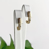 10K Yellow Gold White Sapphires Classic Stud Earrings