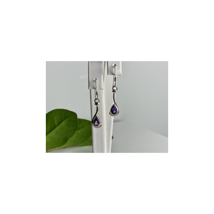 925 Sterling Silver Purple Tourmaline Earrings