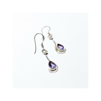 925 Sterling Silver Purple Tourmaline Earrings