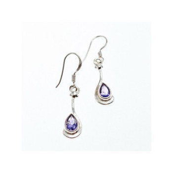 925 Sterling Silver Purple Tourmaline Earrings