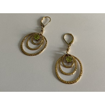 925 Sterling Silver Gold Plated Peridot Earrings