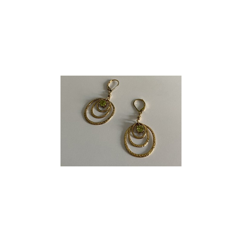 925 Sterling Silver Gold Plated Peridot Earrings