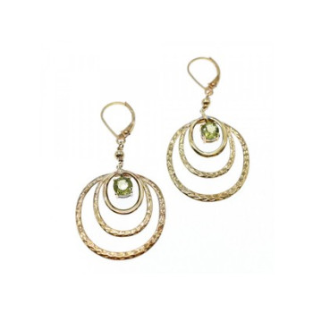 925 Sterling Silver Gold Plated Peridot Earrings