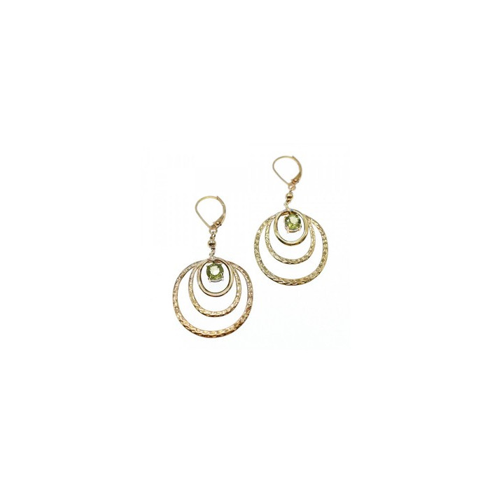 925 Sterling Silver Gold Plated Peridot Earrings