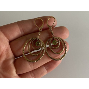 925 Sterling Silver Gold Plated Peridot Earrings