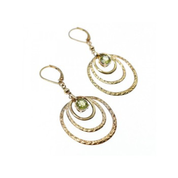 925 Sterling Silver Gold Plated Peridot Earrings