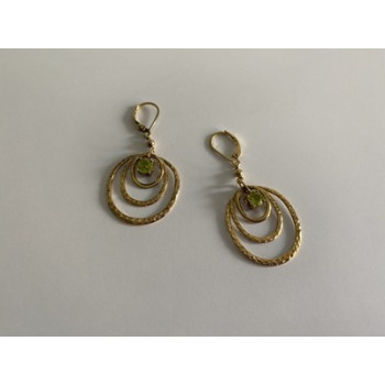 925 Sterling Silver Gold Plated Peridot Earrings