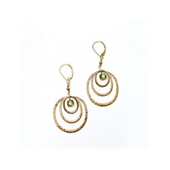 925 Sterling Silver Gold Plated Peridot Earrings