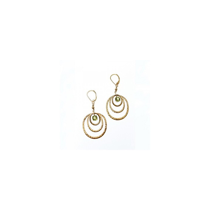 925 Sterling Silver Gold Plated Peridot Earrings