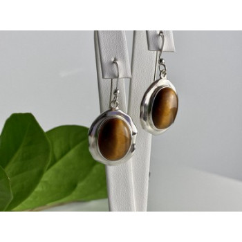 925 Sterling Silver Tiger's Eye Earrings