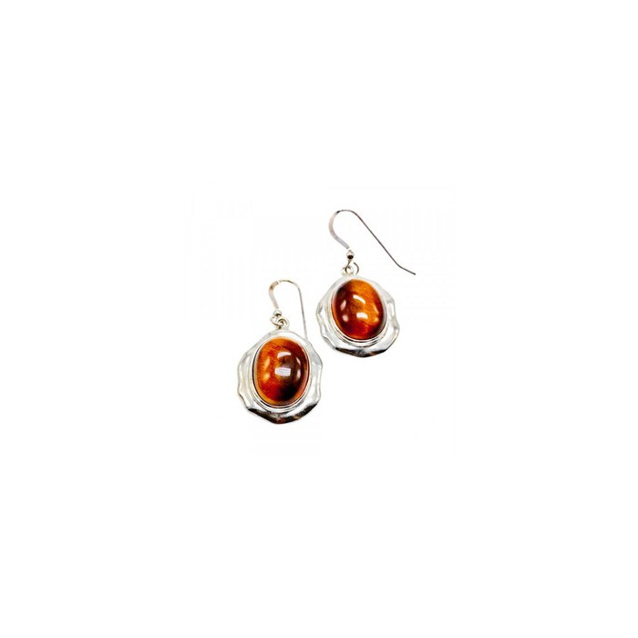 925 Sterling Silver Tiger's Eye Earrings