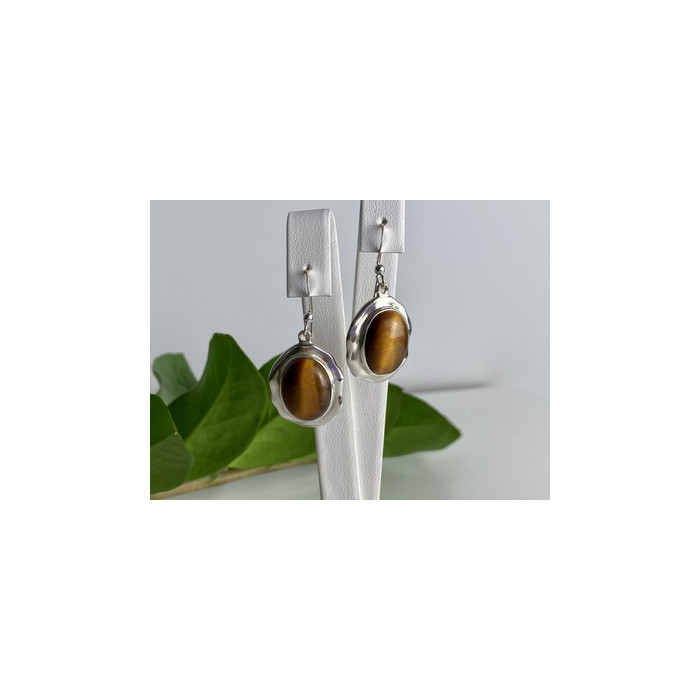 925 Sterling Silver Tiger's Eye Earrings