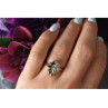 925 Sterling Silver Dark Blue Spinel & CZ Ring Size 6.5