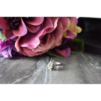 925 Sterling Silver Dark Blue Spinel & CZ Ring Size 6.5