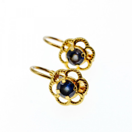 18K Yellow Gold Blue Spinel 