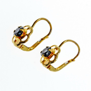 18K Yellow Gold Blue Spinel 