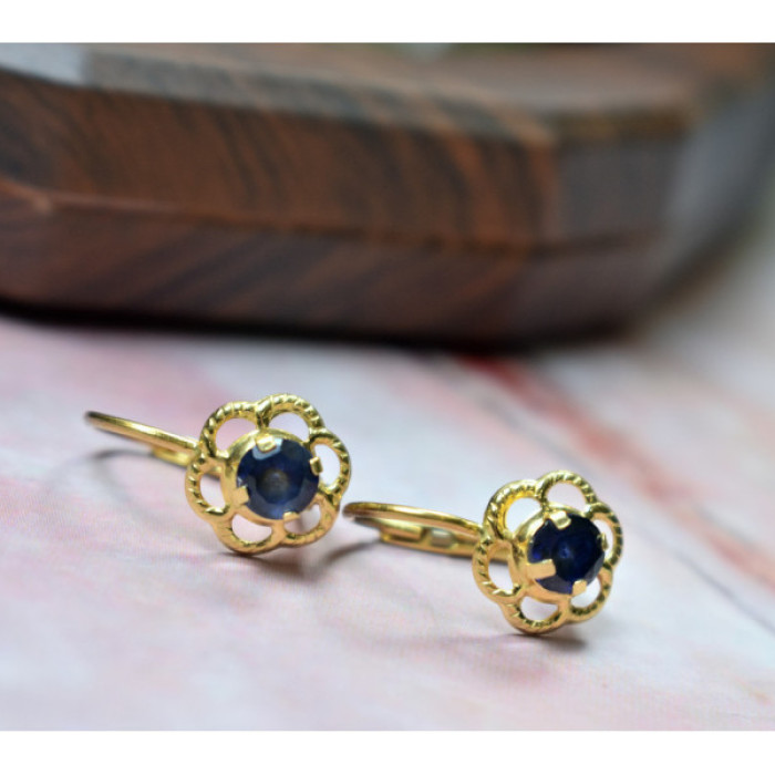 18K Yellow Gold Blue Spinel 