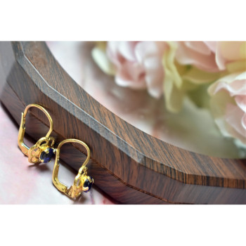 18K YELLOW GOLD BLUE SPINEL 