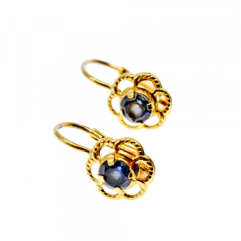 18K Yellow Gold Blue Spinel 