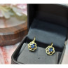 18K Yellow Gold Blue Spinel 