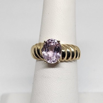 10K Yellow Gold & Morganite Ring Size 5