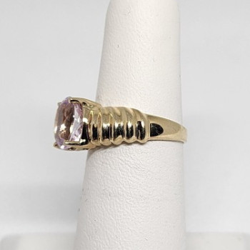 10K Yellow Gold & Morganite Ring Size 5