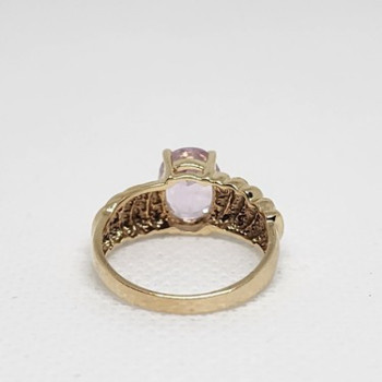 10K Yellow Gold & Morganite Ring Size 5