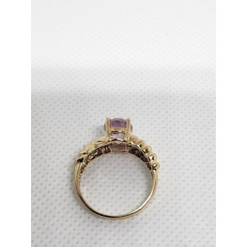 10K YELLOW GOLD & MORGANITE RING  SIZE 5