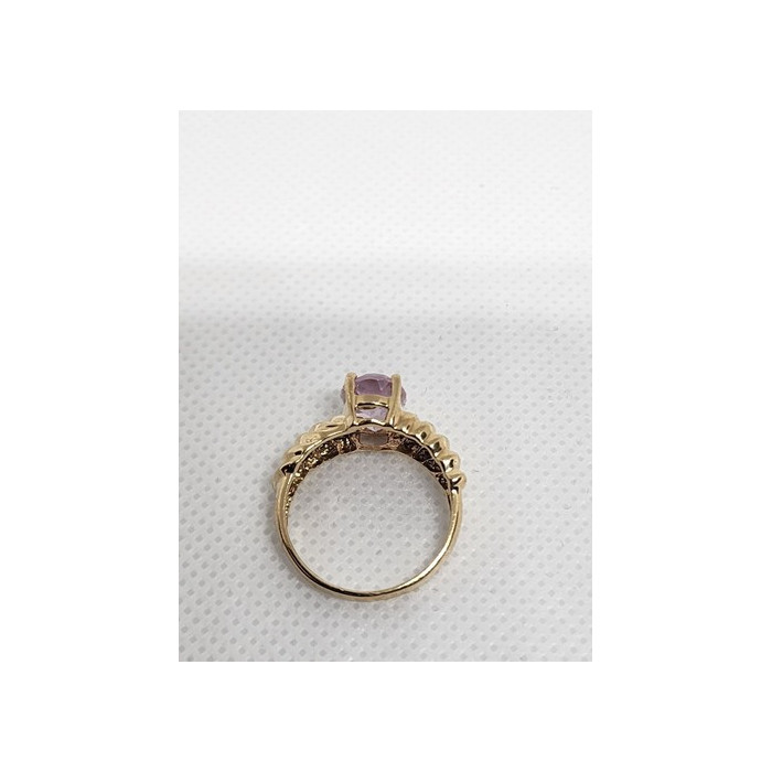 10K YELLOW GOLD & MORGANITE RING  SIZE 5