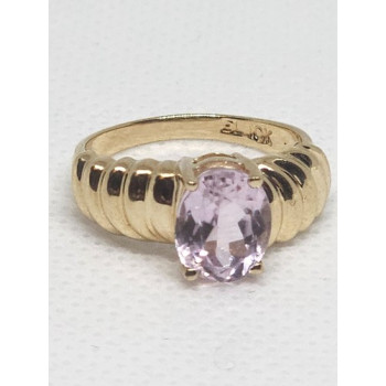 10K YELLOW GOLD & MORGANITE RING  SIZE 5