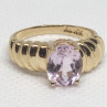 10K Yellow Gold & Morganite Ring Size 5