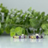 925 Sterling Silver Multi Gemstones Earrings