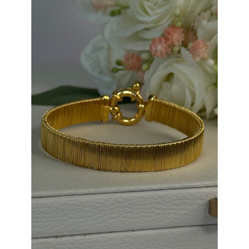 Elegant 925 Sterling Silver V Italy Gold Plated Bracelet Length 7 Inch