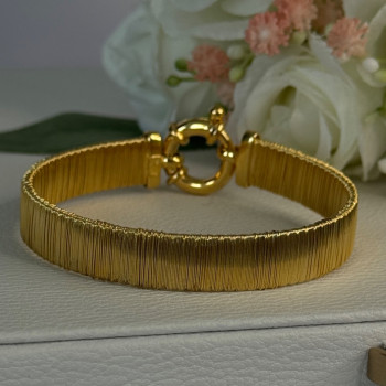 Elegant 925 Sterling Silver V Italy Gold Plated Bracelet Length 7 Inch