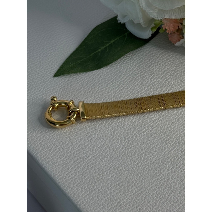 Elegant 925 Sterling Silver V Italy Gold Plated Bracelet Length 7 Inch