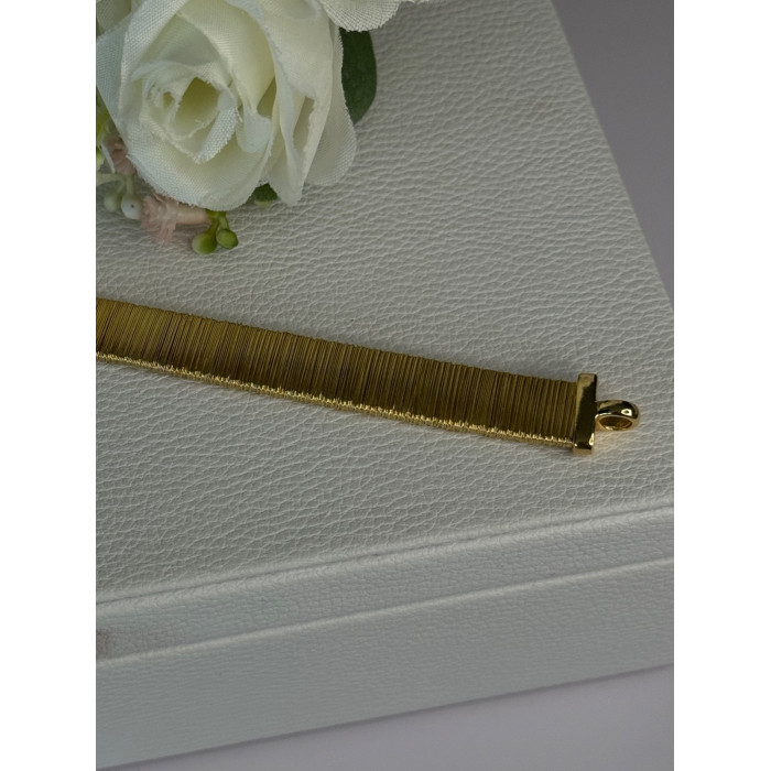 Elegant 925 Sterling Silver V Italy Gold Plated Bracelet Length 7 Inch