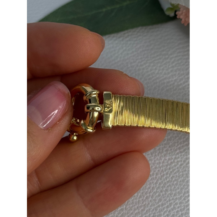 Elegant 925 Sterling Silver V Italy Gold Plated Bracelet Length 7 Inch