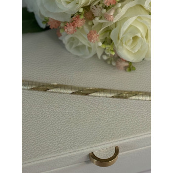 Classy 925 Sterling Silver Italy Gold Plated Part Bracelet Length 7.5 Inch