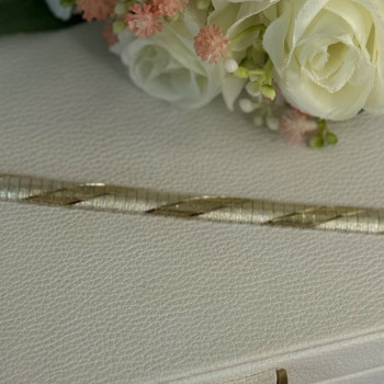 Classy 925 Sterling Silver Italy Gold Plated Part Bracelet Length 7.5 Inch