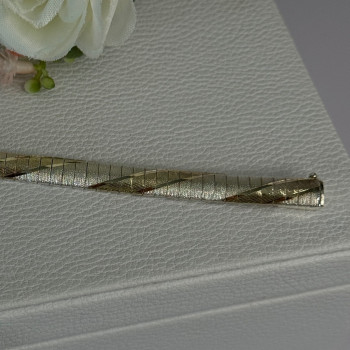 Classy 925 Sterling Silver Italy Gold Plated Part Bracelet Length 7.5 Inch