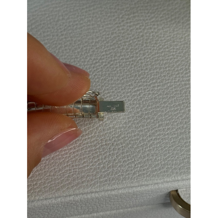 Classy 925 Sterling Silver Italy Gold Plated Part Bracelet Length 7.5 Inch